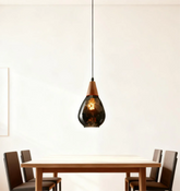 Modern Water Rippled Glass Pendant Ceiling Light for Dining Room